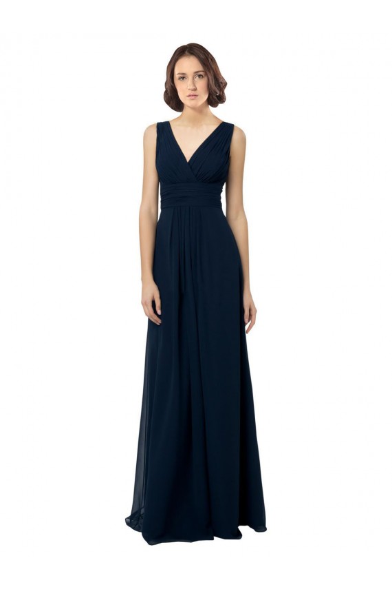 Cheap Chiffon Sleeveless Bridesmaid Dress with V Front and Back UK