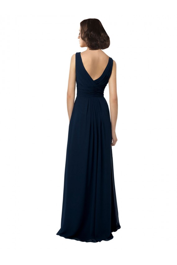 Cheap Chiffon Sleeveless Bridesmaid Dress with V Front and Back UK