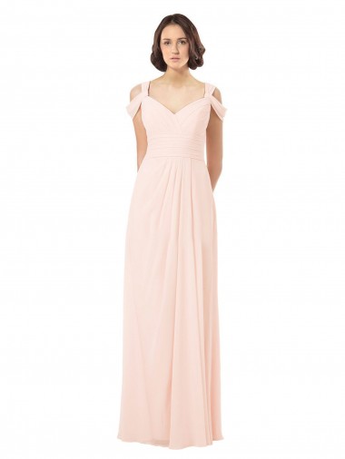 Cheap Chiffon Sweetheart Bridesmaid Dress with An Illusion Overlay UK