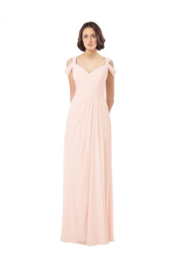 Cheap Chiffon Sweetheart Bridesmaid Dress with An Illusion Overlay UK