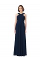 Cheap Long Chiffon Bridesmaid Dress V-Neck Top UK