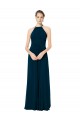 Cheap Spaghetti Strap Long Chiffon Halter A-Line Bridesmaid Dress UK