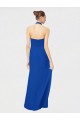 Cheap Sleeveless Long Chiffon Empire Gown with Pleated Halter Straps UK