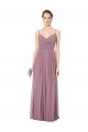 Cheap V-Neck Spaghetti Strap Open Back Long Chiffon Bridesmaid Dress UK