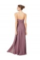 Cheap V-Neck Spaghetti Strap Open Back Long Chiffon Bridesmaid Dress UK