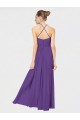 Cheap Long Chiffon Spaghetti Strap Halter Bridesmaid Dress UK