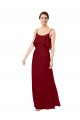 Cheap Scoop Neck Chiffon Bridesmaid Dress with Spaghetti Straps and Low Back UK