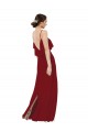 Cheap Scoop Neck Chiffon Bridesmaid Dress with Spaghetti Straps and Low Back UK