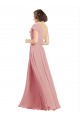 Cheap Chiffon Bridesmaids Dress with One Shoulder Flounced Sleeve UK