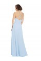 Cheap Floor Length Chiffon Bridesmaids Dress with Front Keyhole Neckline UK