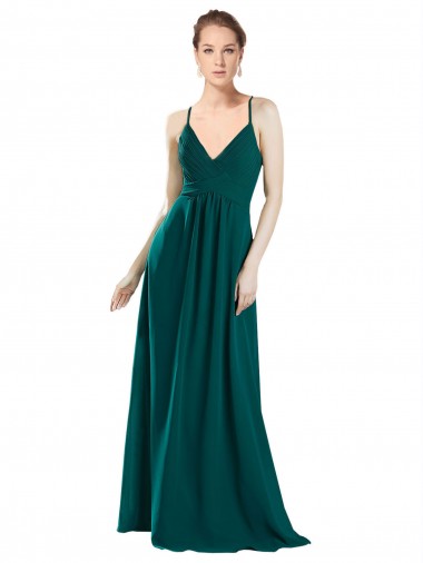 Cheap Sexy Chiffon Bridesmaid Dress with Deep V-Neckline UK