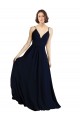 Cheap Simple Chiffon Bridesmaid Dress with Deep V-Neckline UK