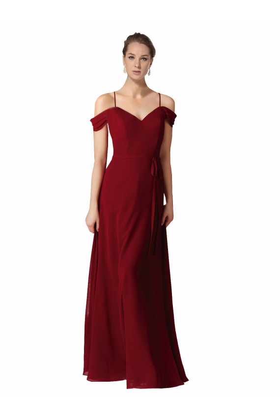 Cheap Chiffon with Beaded Embroidery Bridesmaid Dress UK