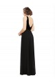 Cheap Stretch Velvet and Chiffon Bridesmaids Dress with V-Neckline UK