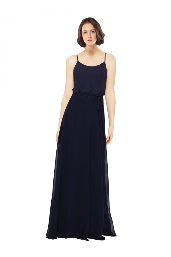 Cheap Chiffon Bridesmaids Dress with Scoop Neckline UK