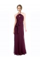 Cheap Full Length Chiffon Bridesmaid Dress with Halter Top UK