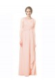 Cheap Full Length Chiffon Bridesmaid Dress with V-Front and Back UK