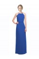 Cheap Long Chiffon Spaghetti Strap Bridesmaid Dress with Blouson Top UK
