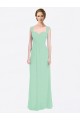 Cheap Long Chiffon Bridesmaid Dress with a Sweetheart Neckline and Pleated Shoulder Straps UK