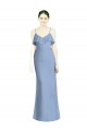 Cheap Deep Open Back Long Chiffon V-Neck Bridesmaid Dress UK