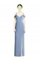 Cheap Draped Cold Shoulder Sweetheart Long Chiffon Formal Bridesmaid Dress UK