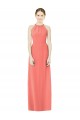 Cheap Open Back Shirred Halter Chiffon Bridesmaid Dress UK