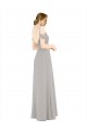 Cheap Draped Cold Shoulder Chiffon Bridesmaid Dress with Pleated Wrap Bodice UK