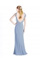 Cheap Fluted Chiffon Wrap Bridesmaid Dress with Ruffles V-Neck UK