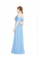 Cheap Halter Frill Cold Shoulder A-Line Chiffon Bridesmaid Dress UK