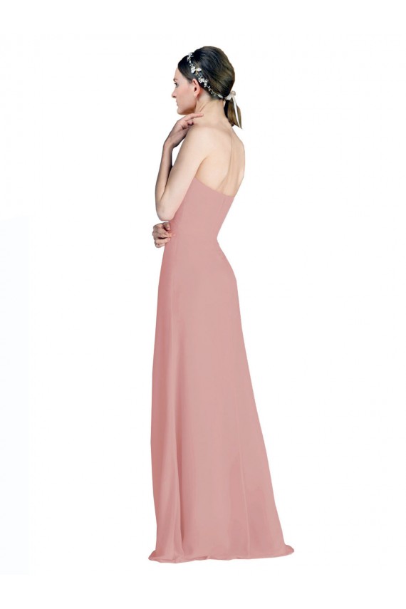 Cheap Daped A-Line Chiffon Bridesmaid Dress with Pleated Sweetheart Bodice UK