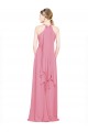 Cheap Halter Neck Keyhole A-Line Chiffon Bridesmaid Dress UK