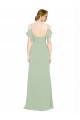 Cheap Split Cold Shoulder Draped A-Line Chiffon Bridesmaid Dress UK