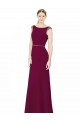 Cheap Slim Chiffon Bridesmaid Dress with Embellished Capped Sleeves UK