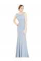 Cheap Full Length Chiffon Bridesmaid Dress with Sparkly Neckline and Belt UK