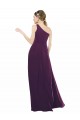 Cheap One Shoulder Chiffon Bridesmaid Dress with Draped Bodice UK