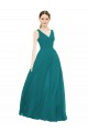 Cheap Figure Flattering Chiffon Bridesmaid Dress with Draped V-Neck Bodice UK