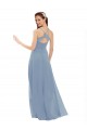 Cheap Sexy Chiffon Bridesmaid Dress with V-Neck Lace Bodice UK