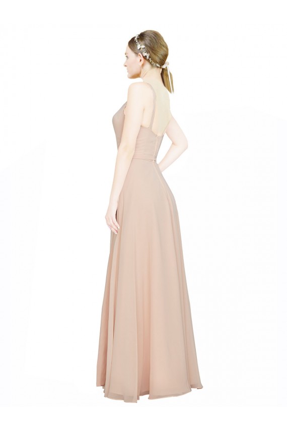 Cheap Chiffon Bridesmaids Dress with Matching Chiffon Tie Sash UK