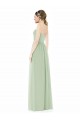 Cheap Strapless Draped Bodice Maxi Bridesmaid Dress with Front Slits UK