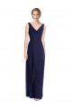 Cheap Cowl Neck Deep V-Back Chiffon Bridesmaid Dress with Side Front Slits UK