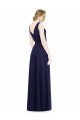 Cheap Cowl Neck Deep V-Back Chiffon Bridesmaid Dress with Side Front Slits UK