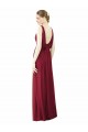 Cheap V-Neck Full-Length Sleeveless Low Back Chiffon Bridesmaid Dress UK