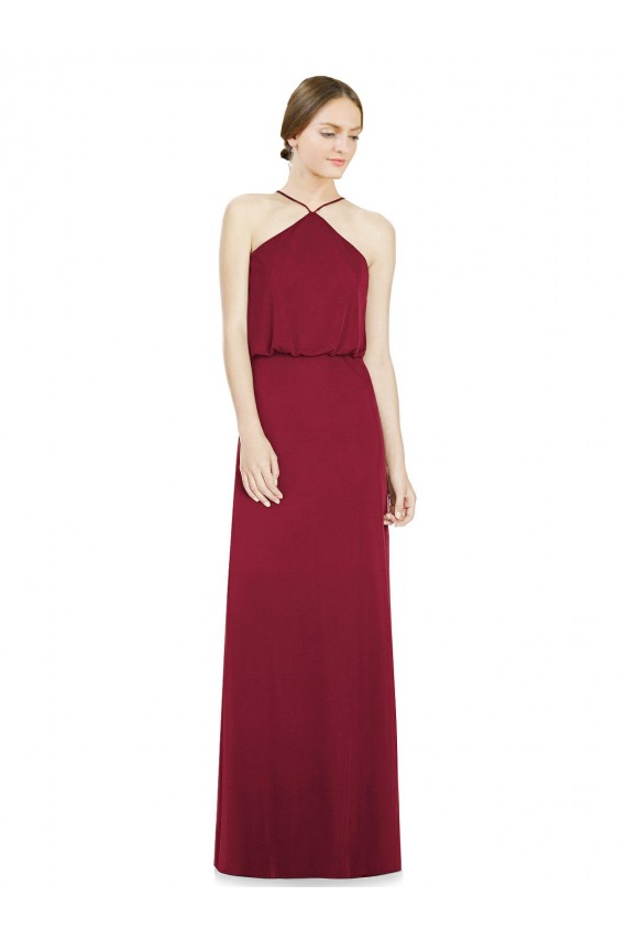 Cheap Sleek Halter Neck A-Line Chiffon Bridesmaid Dress UK