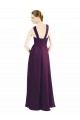 Cheap Draped Long Chiffon Bridesmaid Dress with Unique Crossed Neckline UK