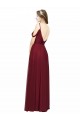 Cheap Off the Shoulder V-Neck Petite Chiffon Bridesmaid Dress with Open Back UK
