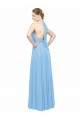 Cheap Keyhole Front Sheath Chiffon Bridesmaid Dress with Open Tie Back UK