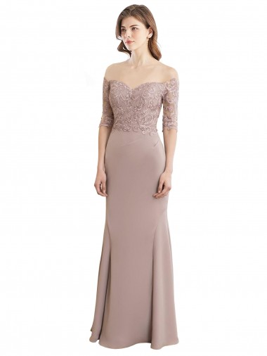 Cheap Sweetheart Neckline Long Sleeves Lace Bridesmaid Dress UK