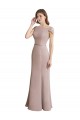 Cheap Capped Sleeves Embroidered with Applique Lace Mermaid Chiffon Bridesmaid Dress UK