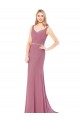 Cheap Long Slim Chiffon Bridesmaid Dress / Prom Dress with Beaded Waist UK