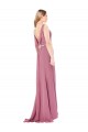 Cheap Long Slim Chiffon Bridesmaid Dress / Prom Dress with Beaded Waist UK